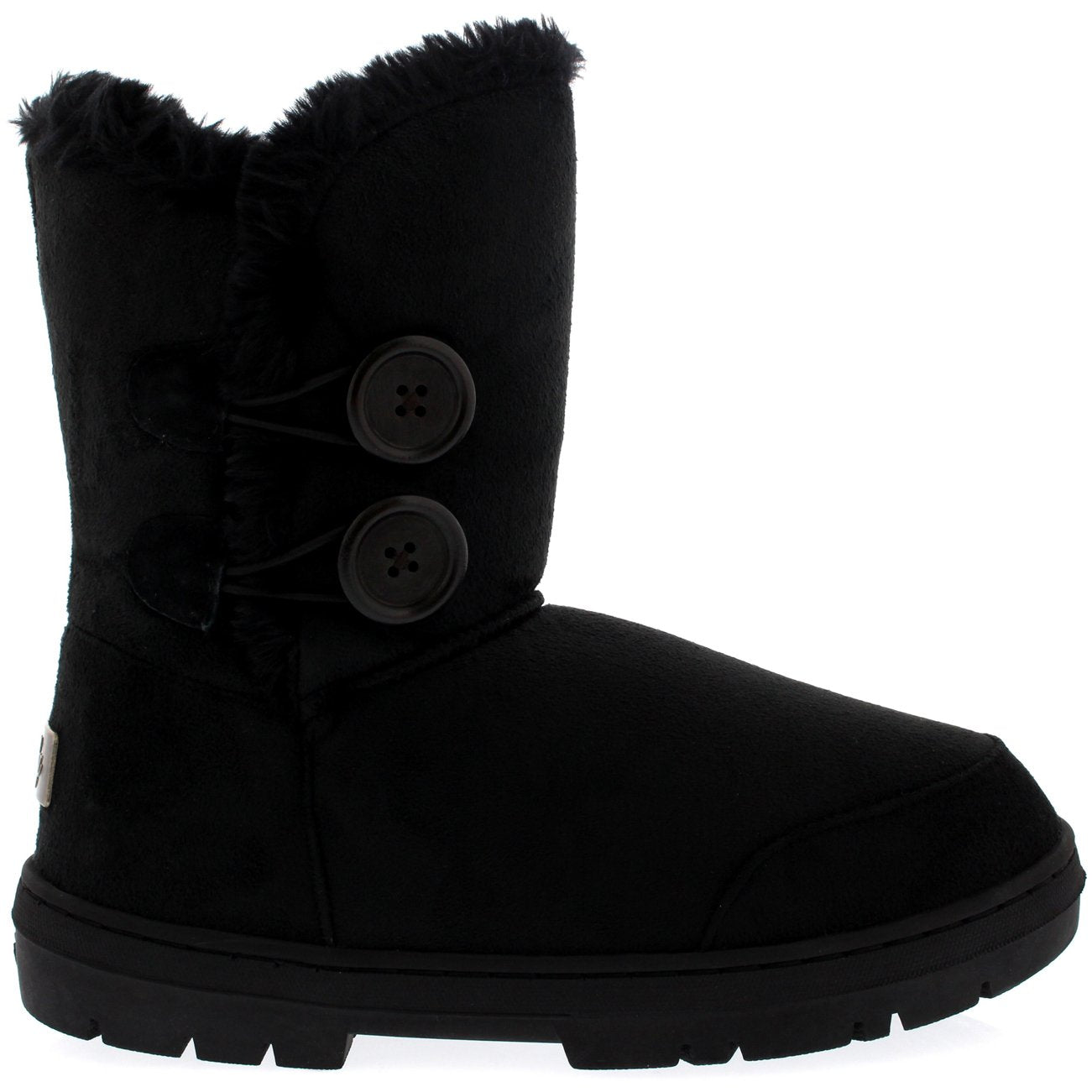 Holly Womens Twin Button Waterproof Winter Snow Boots - Black - 5 - BLA38 AEA0150