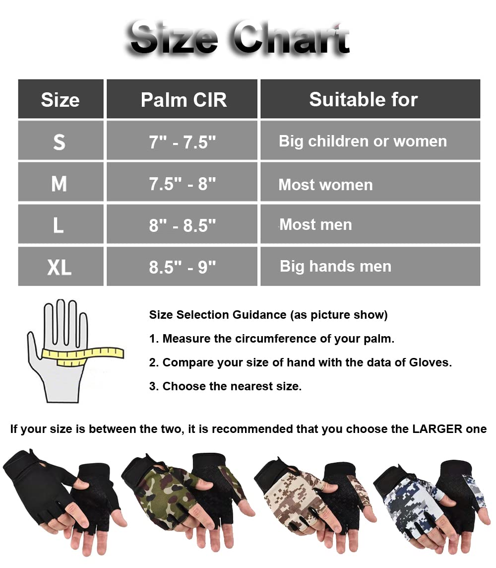 Fingerless Gloves Bicycle Gloves, Tactical Gloves Airsoft Gloves Training Gloves Fishing Gloves, Biking Gloves Men & Women (Tan, Small)