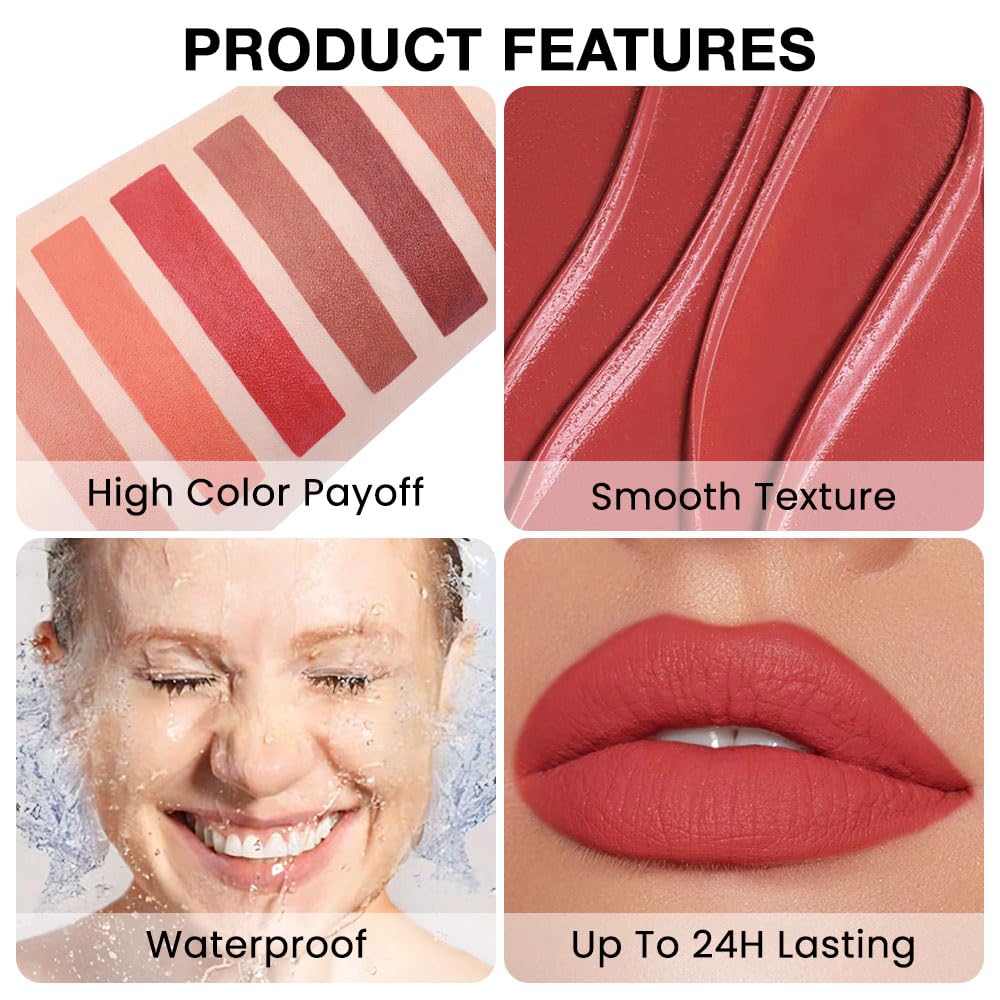 FeiCuiYun Retractable Lipliner Pencil Waterproof Makeup for Lip Liner and Eye Liner, Smooth and Creamy, Long Lasting Matte Finish, Vegan Beauty, Matte Velvet Pigmented Lip Liner(04#Red, 1)