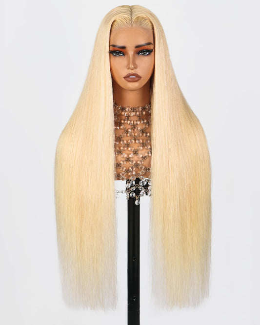Arabella 613 Lace Front Wig Human Hair 13x4 Ready to Go Glueless Wig 12A Hair Blonde Lace Front Wigs Human Hair 210% Density Straight Hair 613 HD Lace Frontal Wig(20inch, 613 13X4 Straight Wig)