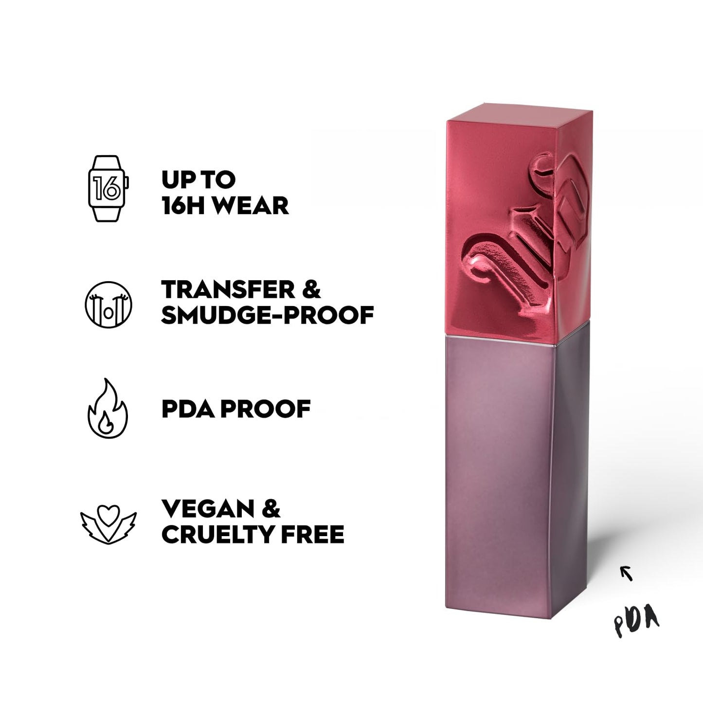 Urban Decay Vice Lip Bond Glossy Longwear Liquid Lipstick (PDA - Medium Brick Red), Transfer-proof, Smudge-proof, Up to 16HR Wear, Vegan, Cruelty-free - 0.14 fl oz