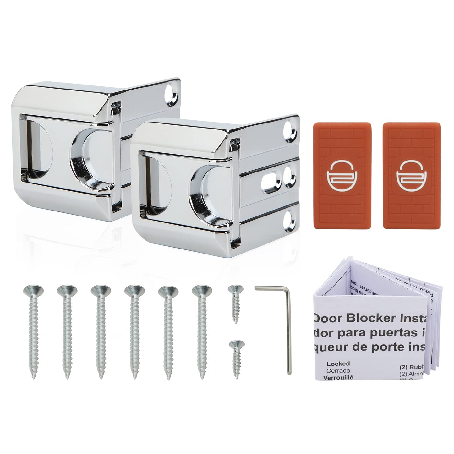 CZU Home Door Lock Security, Upgraded Safety Childproof Door Reinforcement Lock Latch (2-Pack), Extra Defend Door Lock for Inward Swinging Door