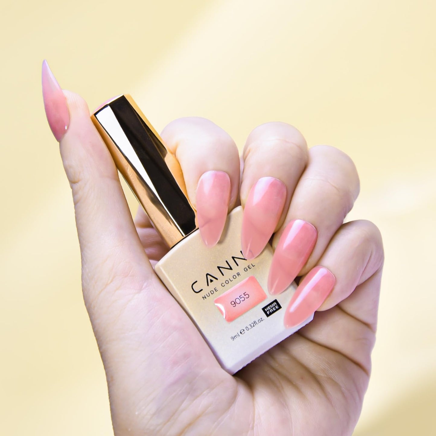CANNI Jelly Nude Pink Gel Nail Polish, 1Pcs Jelly Nude Pink Gel Polish Translucent Jelly Color Nail Polish Gel High Gloss Soak Off U V Gel Nail French Nail Manicure Salon DIY