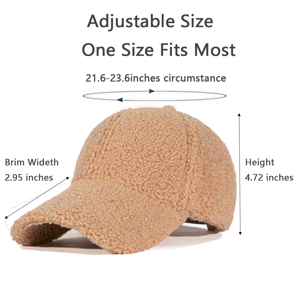 LUTICELI Women's Lamb Wool Winter Baseball Caps Soft Solid Color Warm Baseball Hat