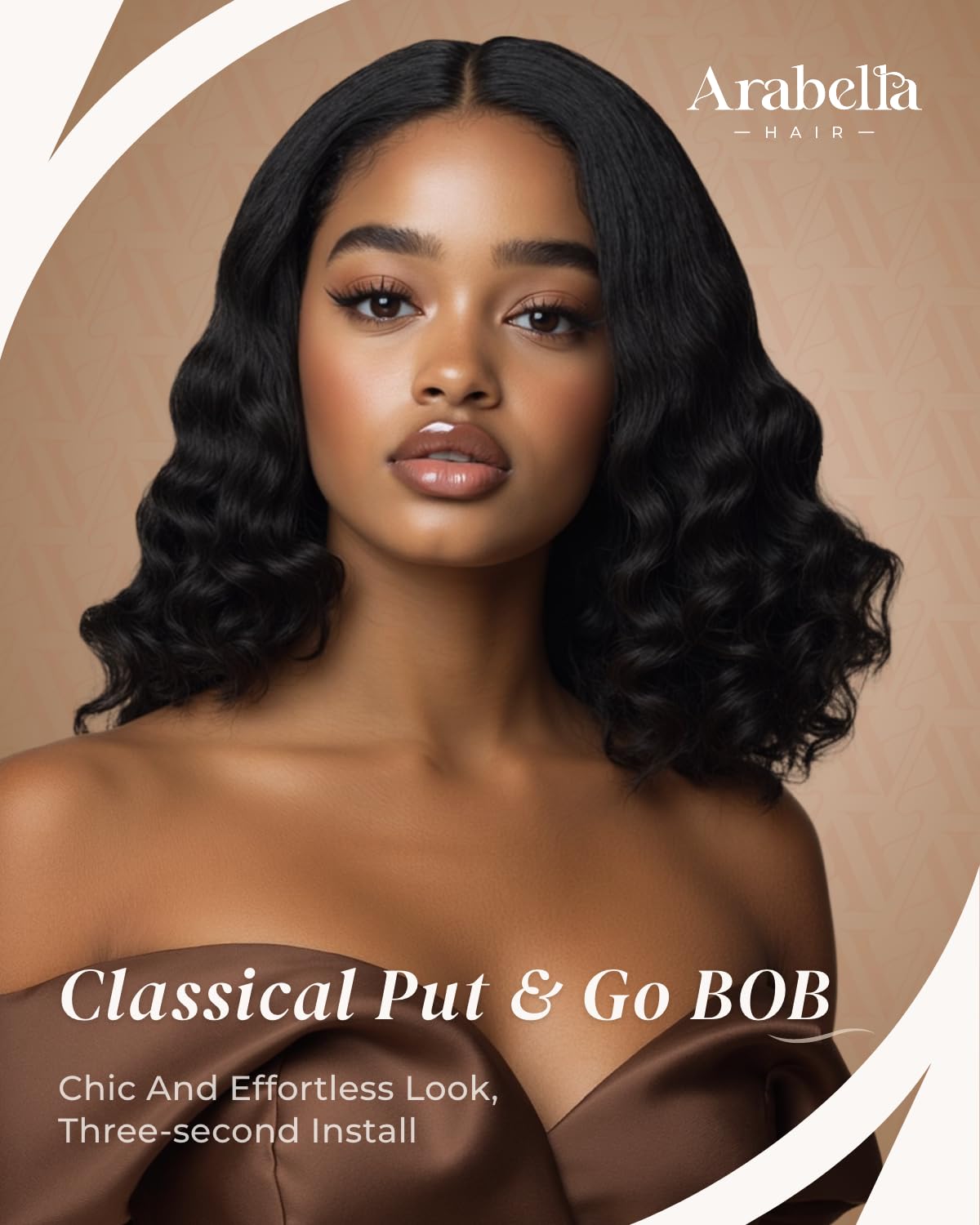 Arabella 5x6 Bob Wig Human Hair Loose Curly Bob Wig Glueless Wigs Human Hair 210% Density Pre-Cut Lace Wigs Pre Bleached Tiny Knots Lace Front Wig Human Hair (14inch, Loose Curly Wave Bob)