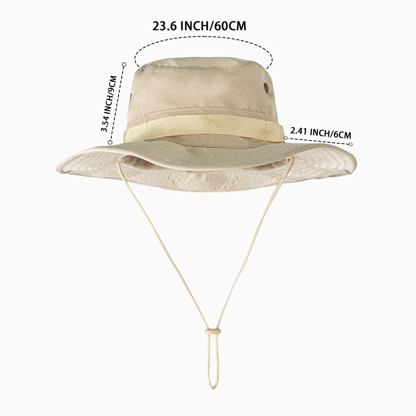 Sun Hats for Men Women Bucket Hat UPF 50+ UV Protection Boonie Hat for Safari Fishing Hiking Garden Beach Beige