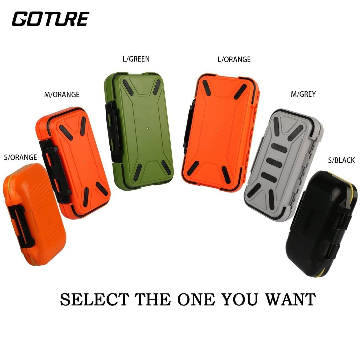 Goture Small Tackle Box, Waterproof Fishing Lure Boxes, Storage Case Bait Plastic Accessories Containers Orange SMALL 7.8'' X 4.2'' X 1.8''