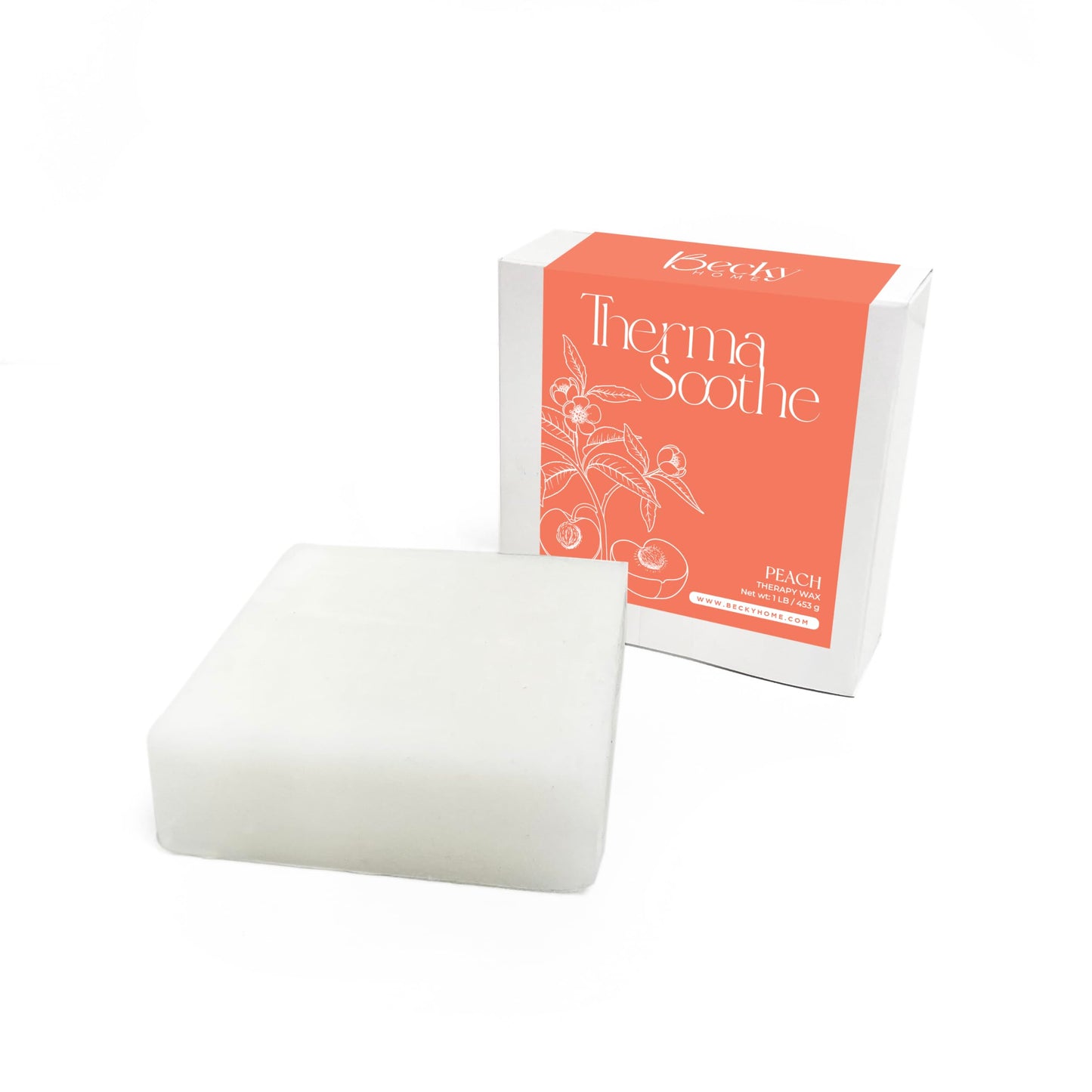 Becky Home 1lb Peach Scented Paraffin Wax, Paraffin Wax for Hand and Feet, Use with any Paraffin Wax Machine for Hand and Feet, Paraffin Wax Refills for Paraffin Baths, Parrafin Wax Blocks