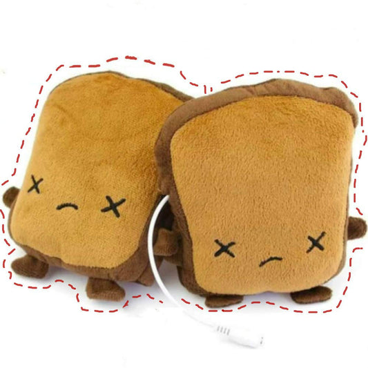 USB Hand Warmers Cute USB Heating Gloves Half Wearable Fingerless 5V USB Powered Heated Hand Warmer Gloves with Gift Box for Women and Children Winter Fashion (Brown)