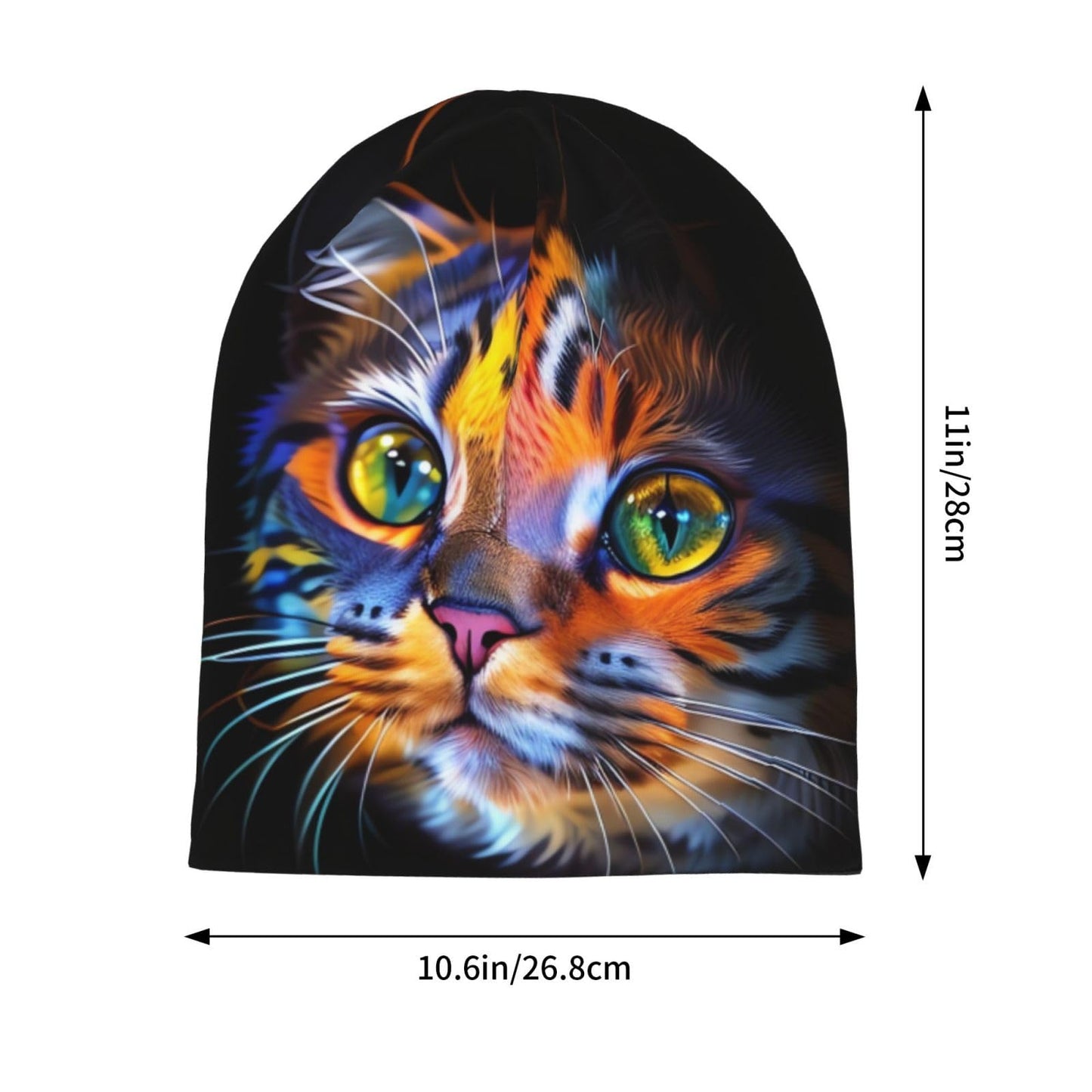 CKCICSCS Colorful Cat Slouchy Beanie Hats, Stretch Chemo Headwear Caps Baggy Sleep Cap Lightweight Running Hat for Women Men Guys