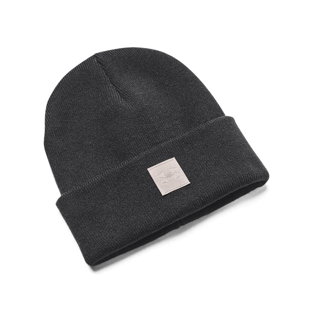 Under Armour Womens Halftime Cuff Beanie, (001) Black/Pewter/Ghost Gray, One Size Fits Most