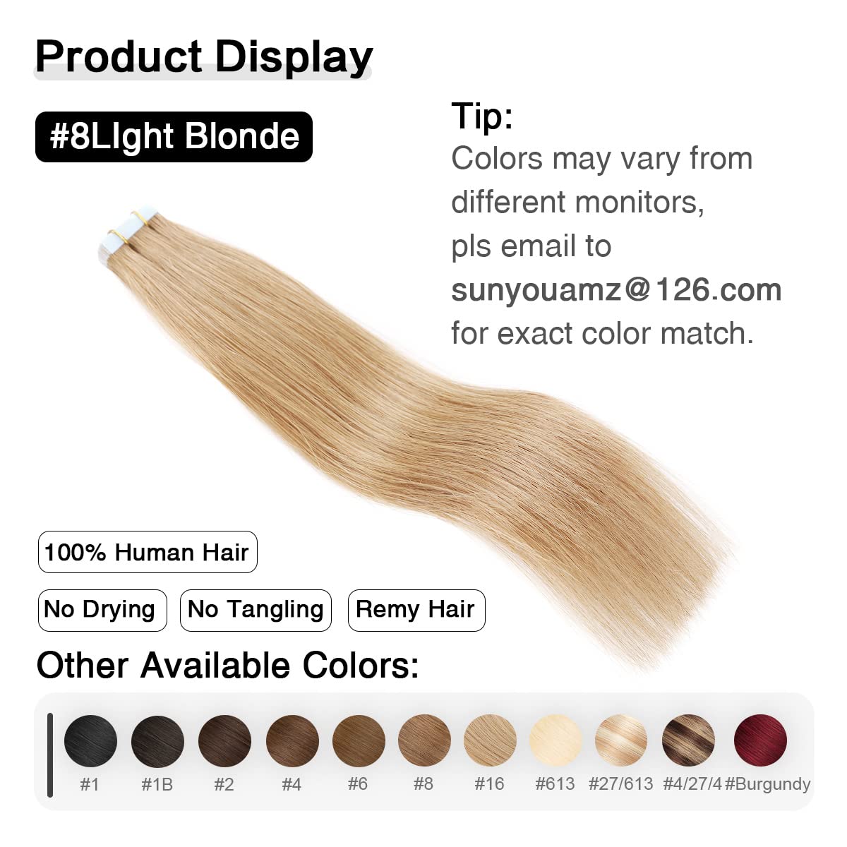 SUYYA Tape in Hair Extensions Human Hair 40g/pack 20pcs Straight Seamless Skin Weft Tape in Real Human Hair Extensions(14inch 16# Light Blonde)