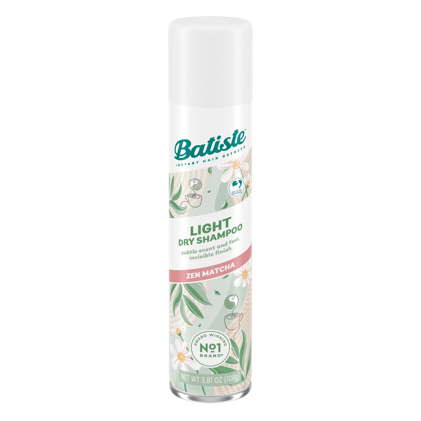 Batiste Light Dry Shampoo, Zen Matcha, Invisible Finish, Refresh Hair & Absorb Oil Between Washes, 3.81 Oz