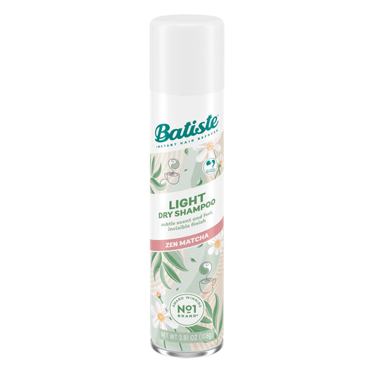 Batiste Light Dry Shampoo, Zen Matcha, Invisible Finish, Refresh Hair & Absorb Oil Between Washes, 3.81 Oz