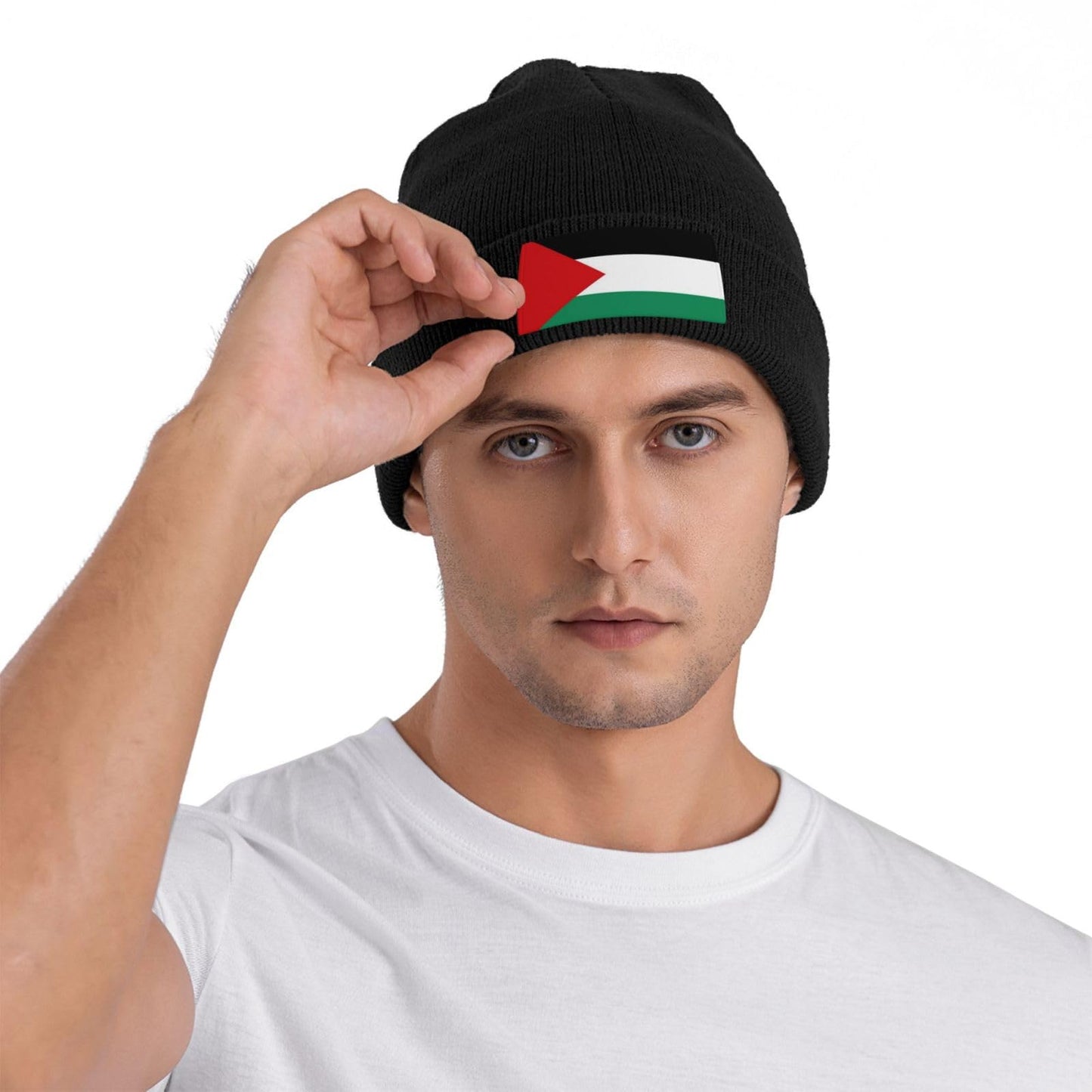 LVGOOKI Cute Palestine Flag Hats Unisex Flag Beanie Hats for Men Women Skull Knit Hat Winter Beanies Hat