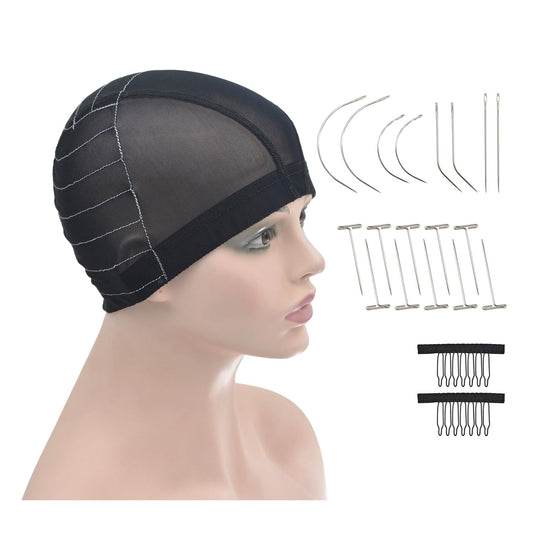 Mesh Dome Caps Wig Cap with Guideline Map for Wig Making Stretchable Wig Caps for Beginners Making Wigs (13x6 S)