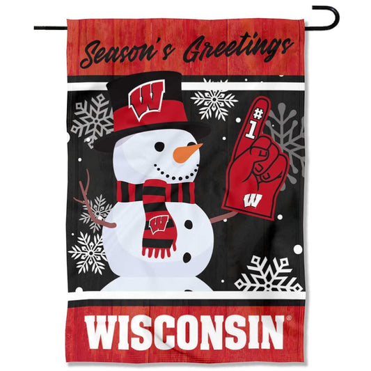 Wisconsin Badgers Holiday Winter Snow Garden Banner Flag