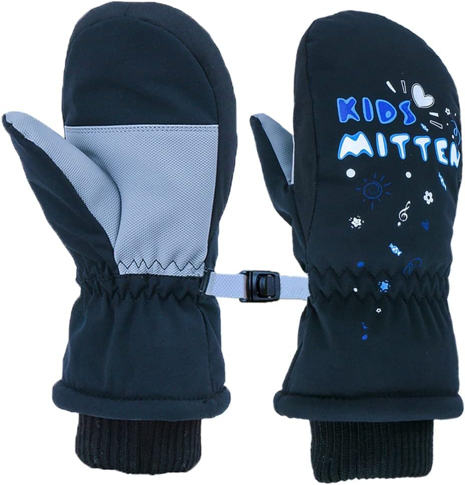 7-Mi Kids Mittens,Winter Snow Gloves Waterproof Warm Thick for Boys Girls Children Skiing Snowboarding 4-6 Years