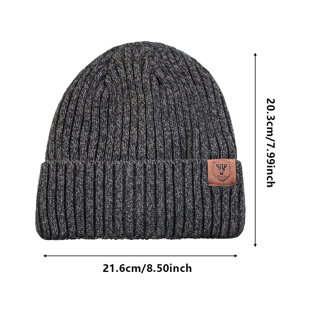 Cierto Winter Beanie for Men & Women | Cold Weather Polar Fleece Lining Knit Hat | Cuffed Stocking Cap Lined with Faux Wool