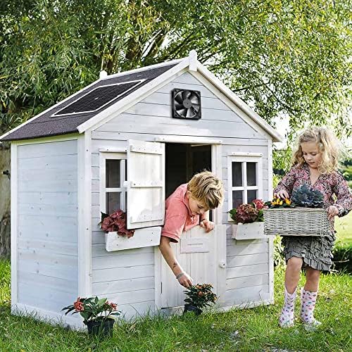 SUNYIMA Solar Panel Fan Kit, 12W Weatherproof Solar Panel with DC Fan for Small Chicken Coops, Greenhouses, Sheds,Pet Houses, Window Exhaust (Single Fan)