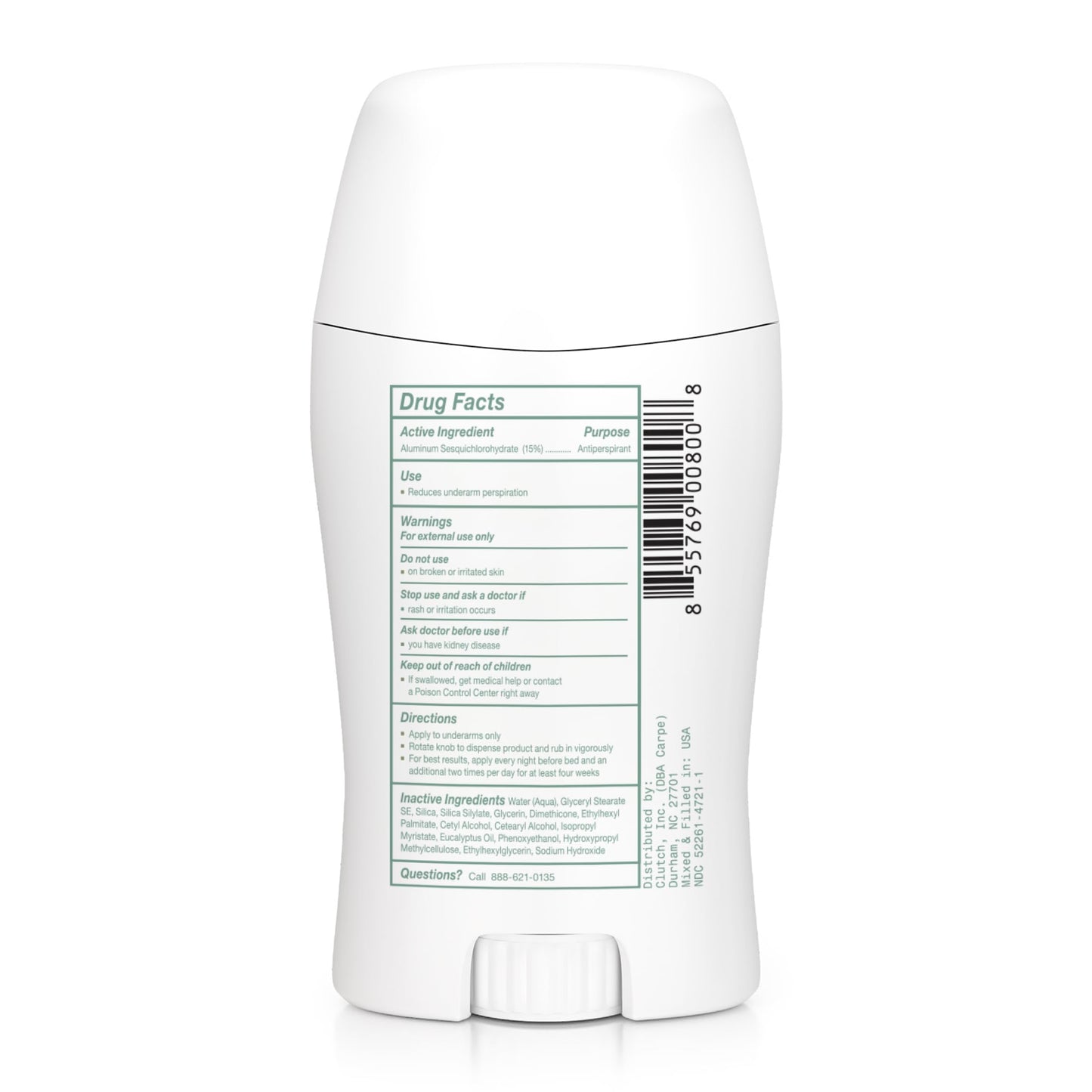 Carpe Underarm Antiperspirant and Deodorant, Clinical strength antiperspirant with all-natural eucalyptus scent, Combat excessive sweating and stay fresh. Great for hyperhidrosis (Pack of 2)