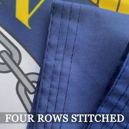 Navy Emblem Flag Double Sided 3x5 Outdoor- 3 Ply 240D Heavy Duty- 3x5 Navy Outdoor Banner Flag- Brass Grommets & 4 Rows Stitched