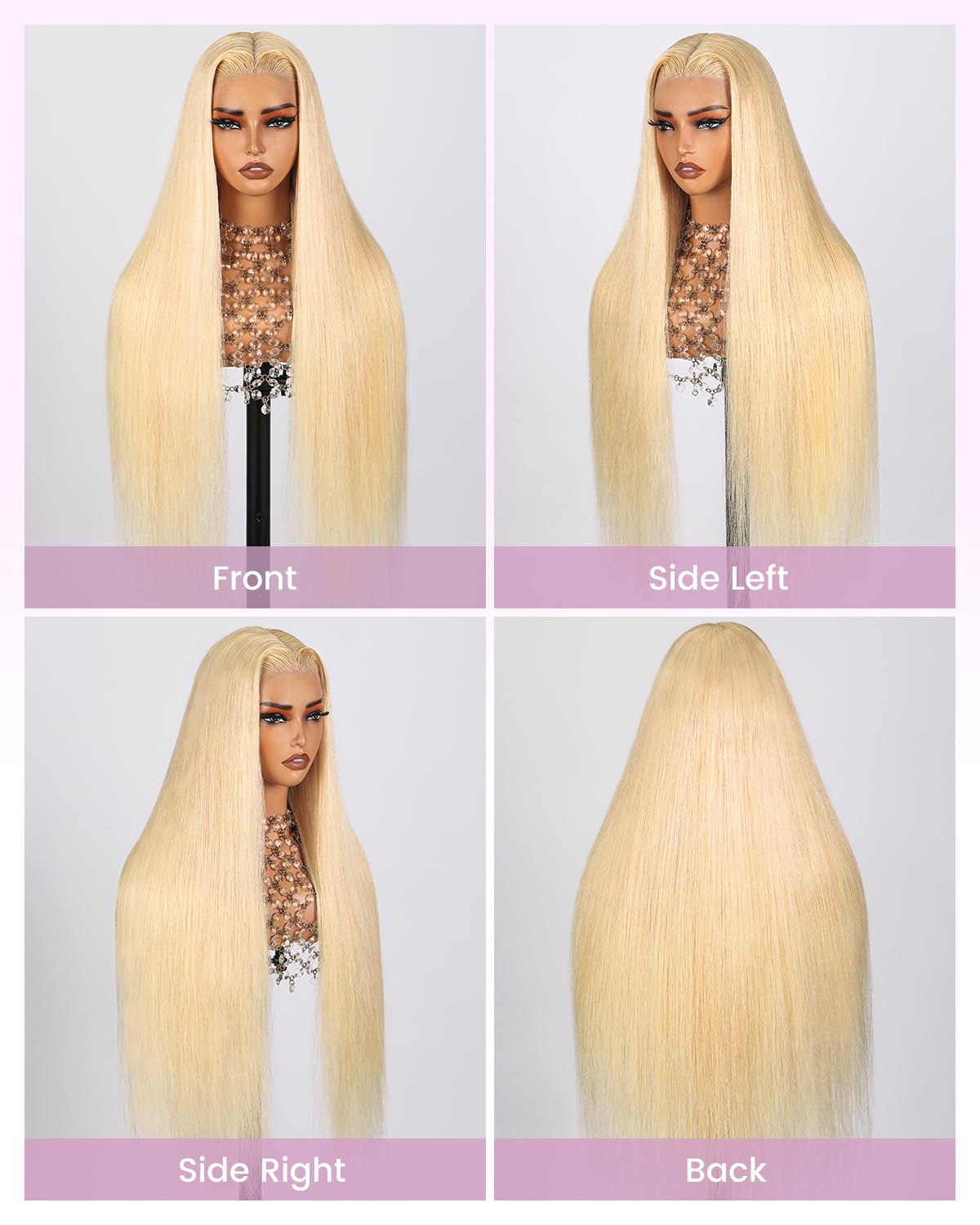 Arabella 613 Lace Front Wig Human Hair 13x4 Ready to Go Glueless Wig 12A Blonde Lace Front Wigs Human Hair 210% Density 613 Straight Hair 613 HD Lace Frontal Wig(34inch, 613 13X4 Straight Wig)