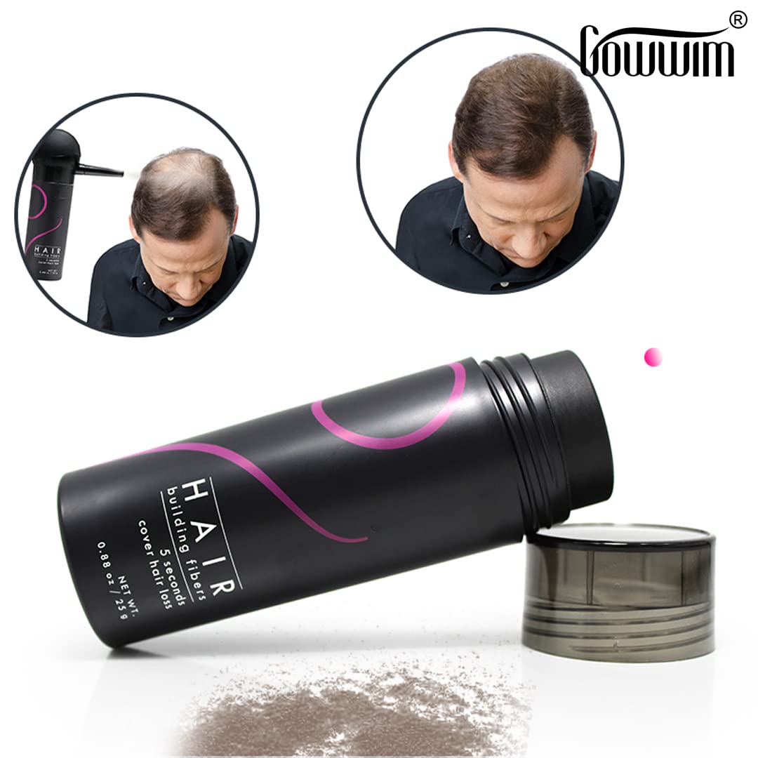 Hair Fibers Hair Building Fibers 100% Undetectable Hair Fuller Thicker,Instantly Cover Sparse Hair 25g/0.88oz (black)