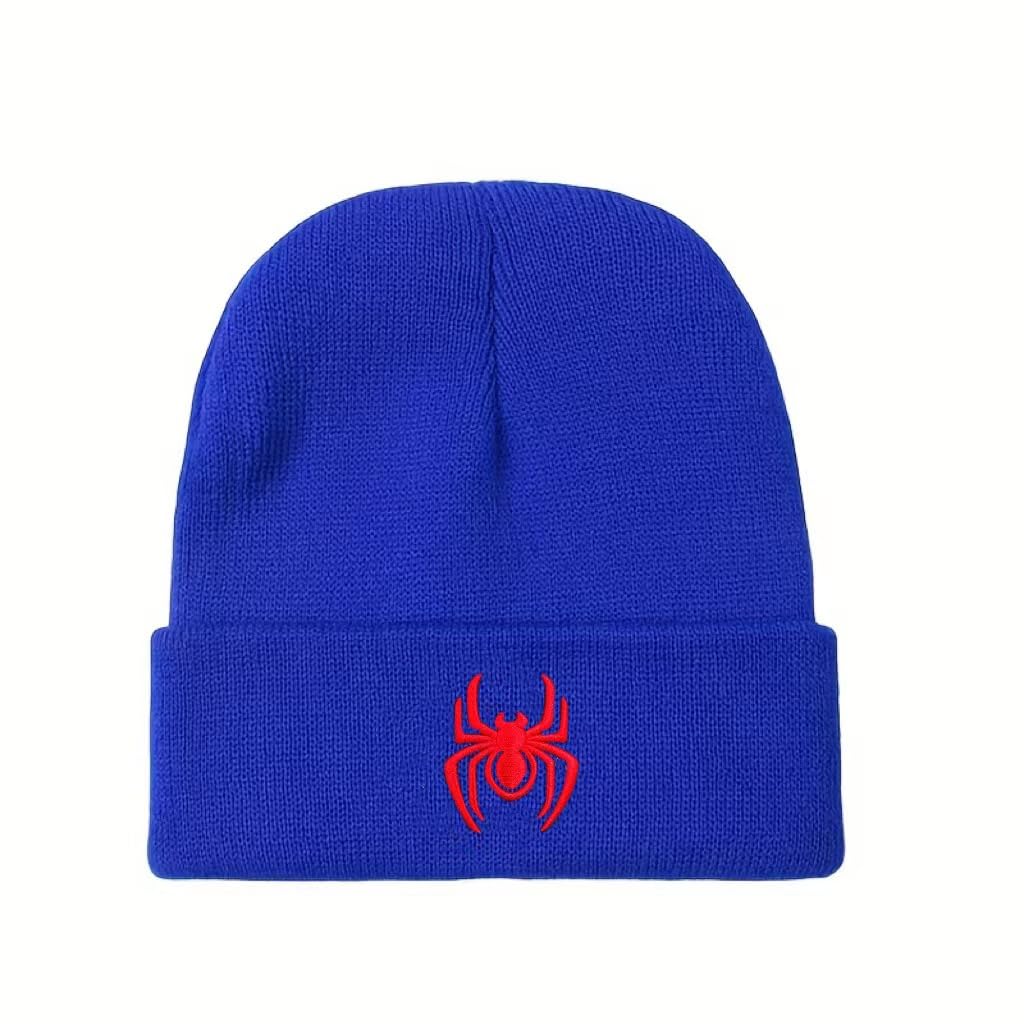 OMLAMP Y2k Beanie Hat for Women Men Knitted Spider Graphic Beanies Hats Caps Warm Casual Skullies Winter Beanie (Black,One Size)