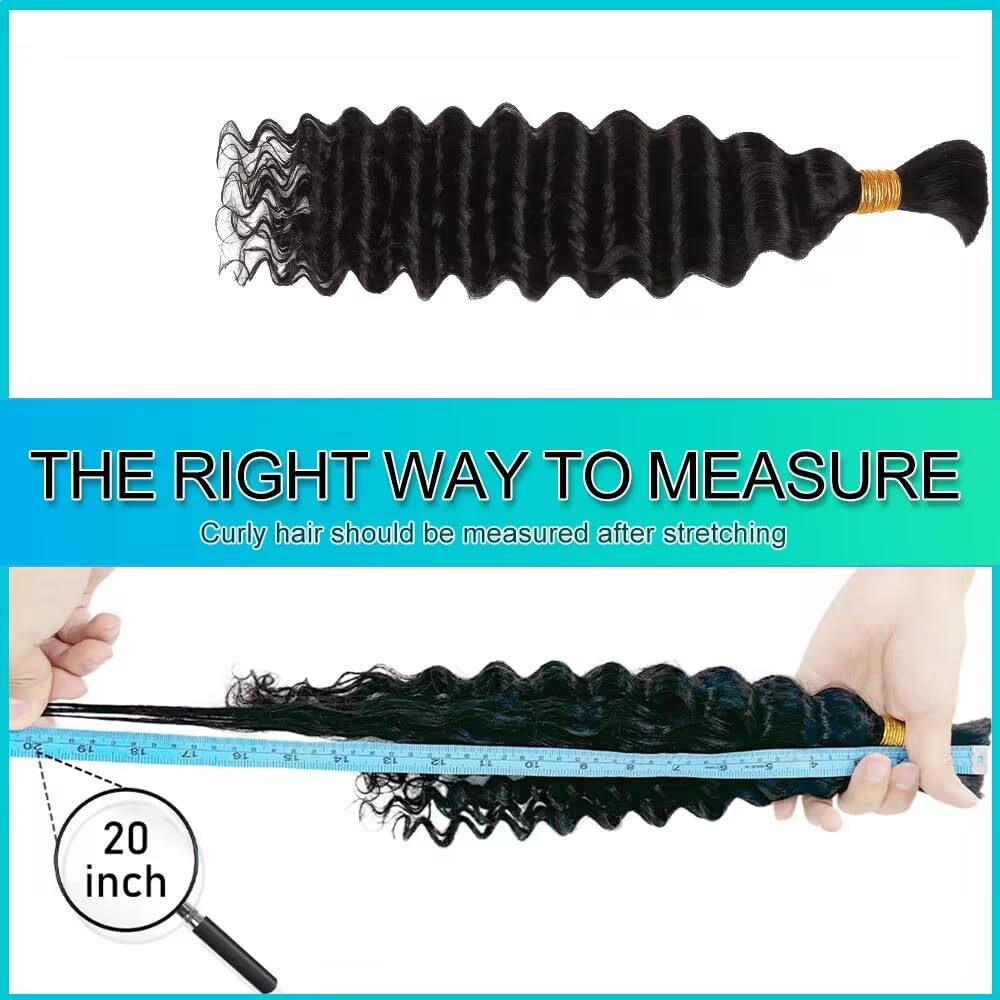 Blonde Human Braiding Hair for Boho Braids 18 Inch 100g Deep Wave Bulk No Weft Hair Extensions 27#
