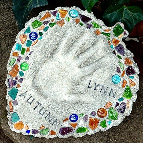 Midwest Products Milestones Decorative Mosaic Leaf Stepping Stone Kit for Flower Beds, Gardens, and Walkways - 901-11455