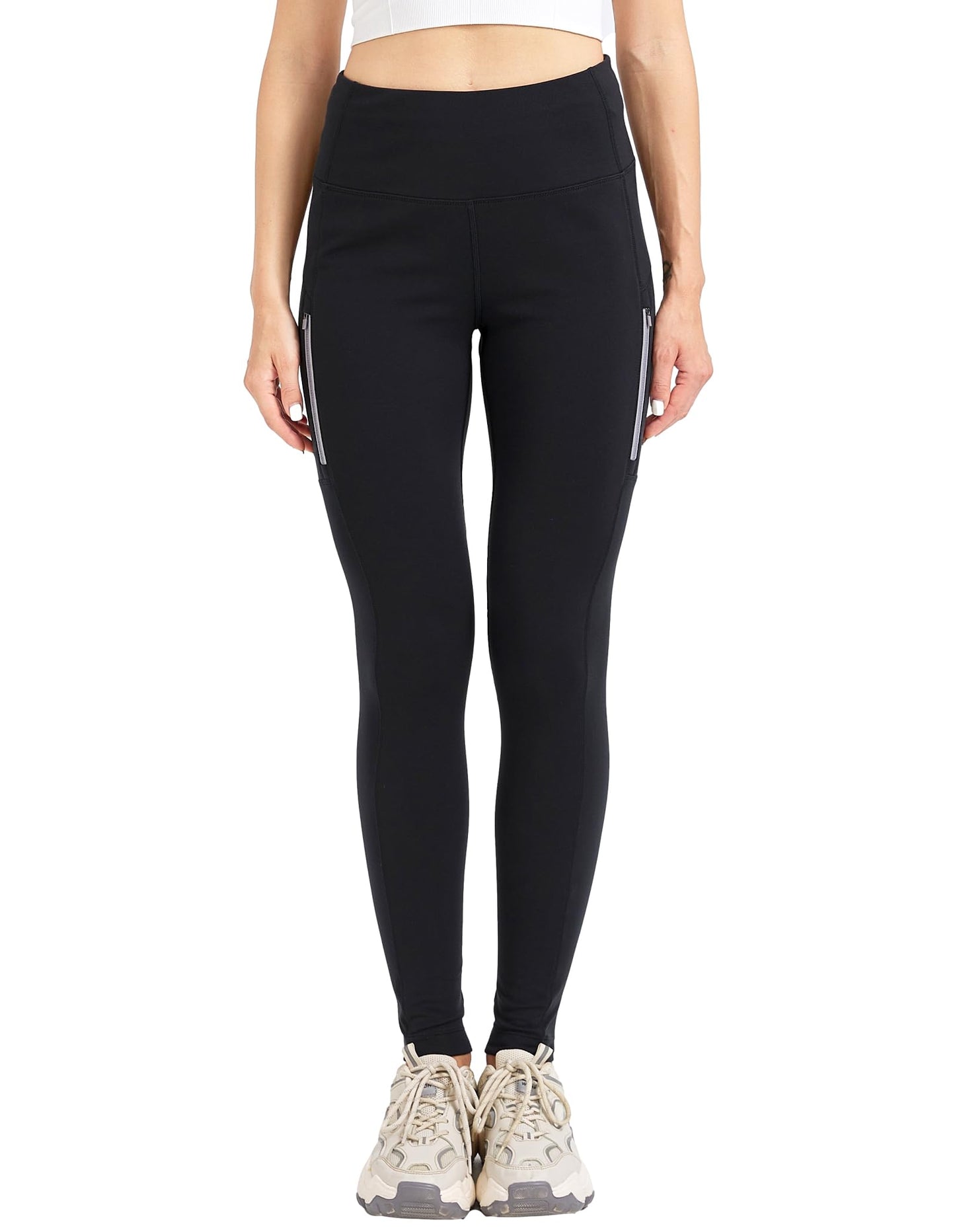 CHARM MILES Women’s Winter Yoga Pants Thermal Pants for Women Fleece Lined Leggings with Pockets,Black,XL