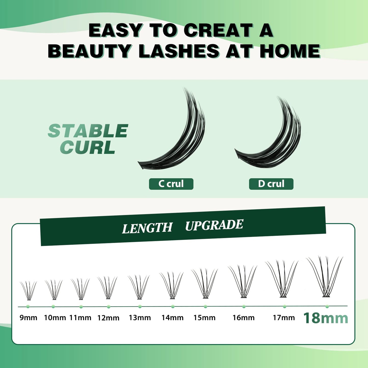 Lash Clusters 300Pcs Individual Lashes 10D 0.1C Curl 9-18MIX Lash Extensions Clusters Lashes Soft&Natural False Eyelashes Individual DIY Eyelash Extension at Home(10D-0.1C,9-18MIX)