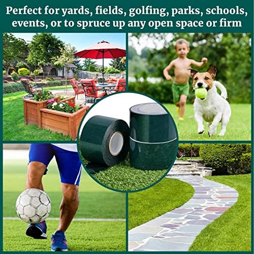 2 Rolls 2 in x 16.5 ft Double Sided Turf Tape for Artificial Grass Rug Self Adhesive Artificial Turf Tape for Lawn Garden Carpet Connecting Outdoor Carpet