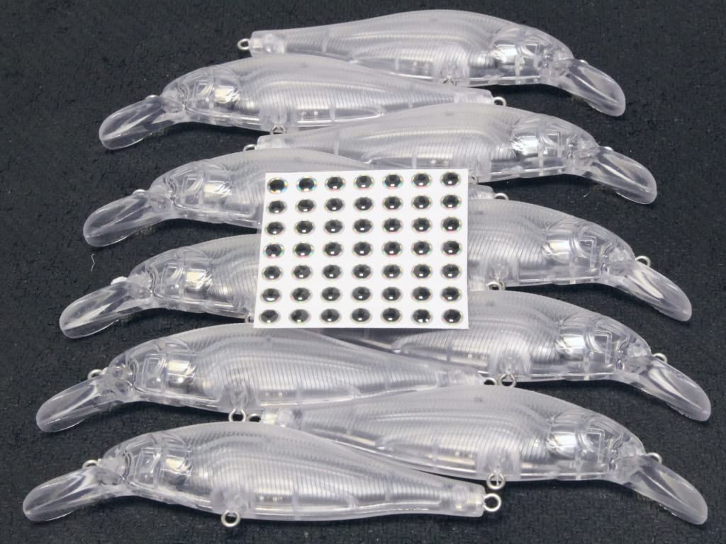 wLure 10 Blank Unpainted Minnow Crankbait Topwater Lipless Jerkbait Fishing Lures (UPM718P10)