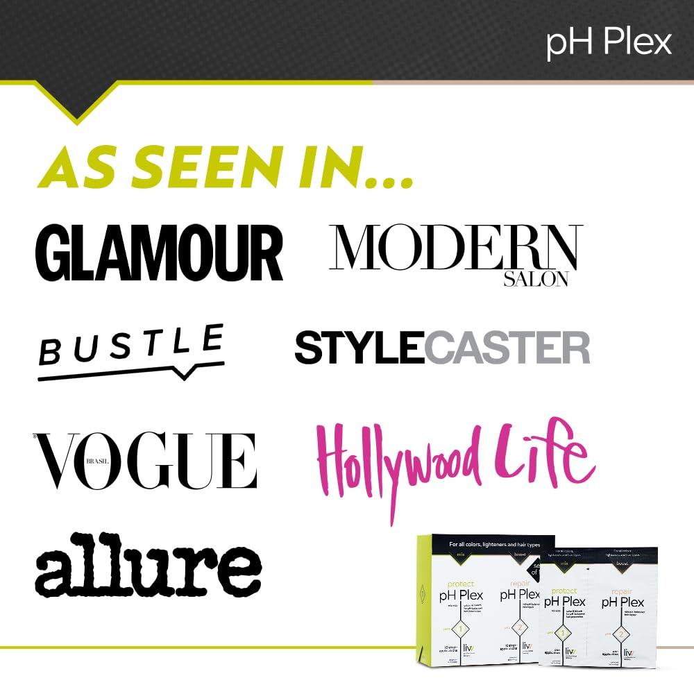 pH Plex Steps 1&2 Protect & Repair Hair Care Treatment - Use with Home Hair Color & Bleach Products - Salon Quality Professional Results at Home - Value Pack (10 Sachets of Steps 1 & 2)