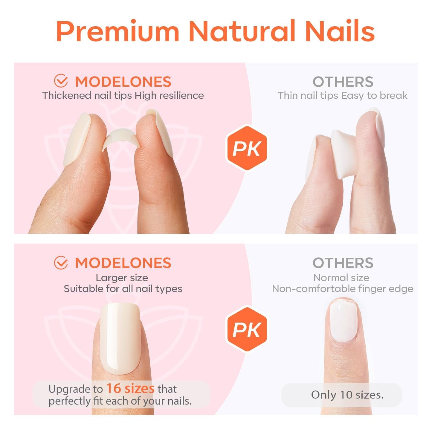 modelones Black French Tip Press On Nails, 32Pcs 16 Sizes Short Oval Fake Nails Press Ons with Nail Glue, Adhesive Tabs, Nail File, Prep Pad, Manicure Stick