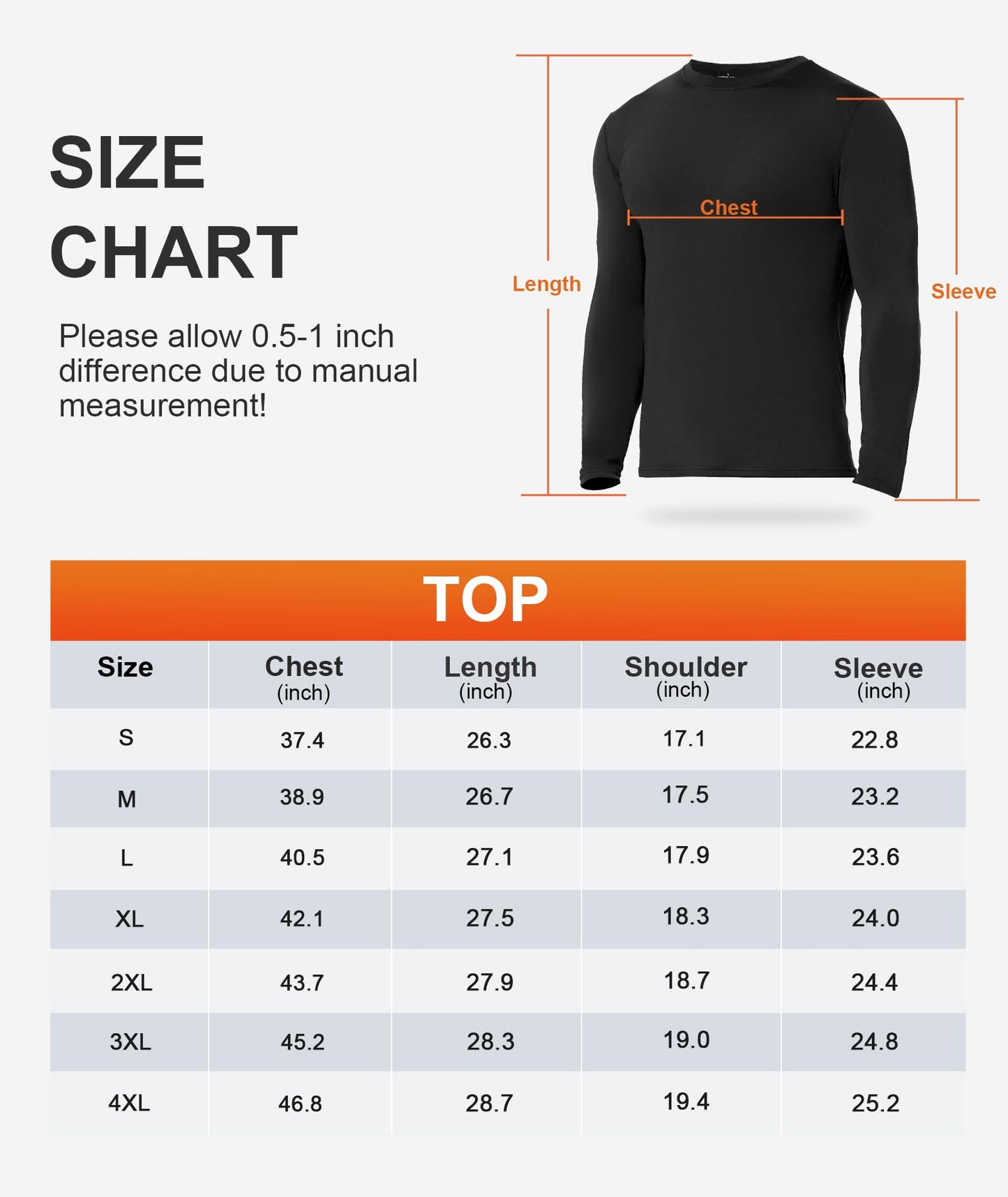 BESTENA Men's Long Sleeve Thermal Underwear Fleece Lined Base Layer Cold Weather Tops Long John Shirts for Men
