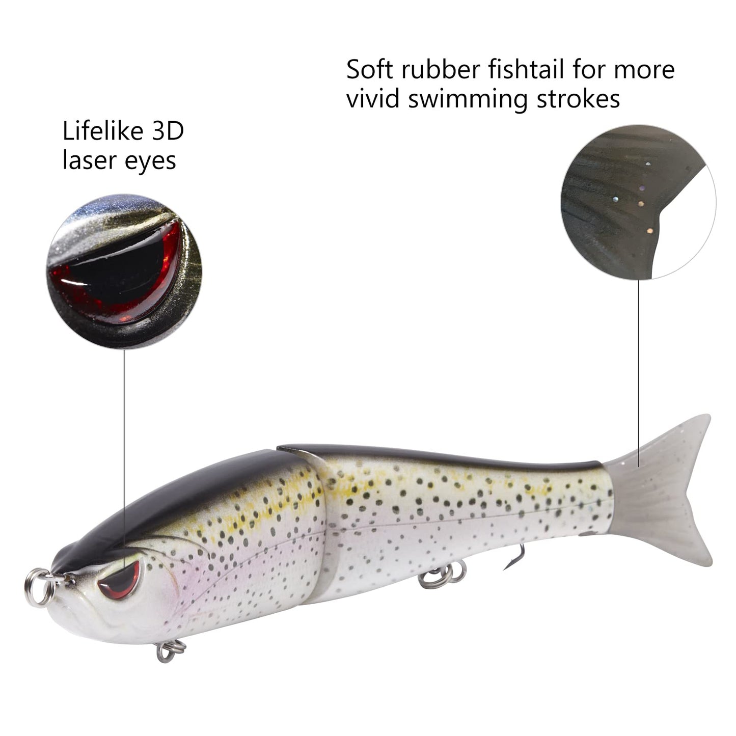 Bassdash SwimShad Glide Baits Jointed Swimbait Bass Pike Salmon Trout Muskie Fishing Lure