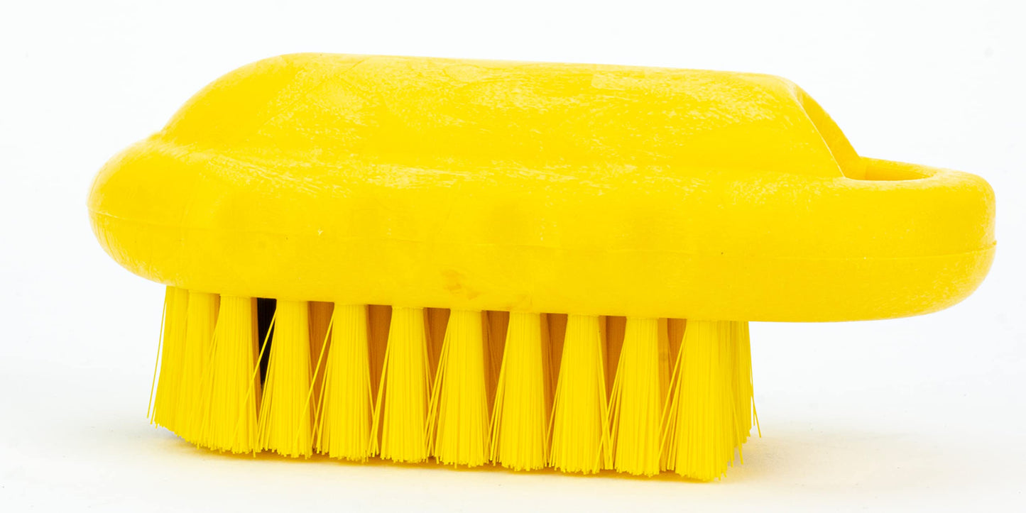 SPARTA Nail Scrub Brush Commercial-Grade, Heavy-Duty Hand and Fingernail Brush with Stiff Bristles for Gardeners, Mechanics, And Foodservice Personnel, Plastic, 5 Inches, Yellow