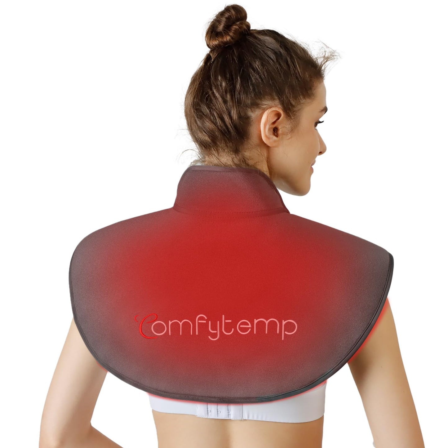 Comfytemp Red Light Therapy for Neck Shoulder Back Pain Relief with 162 LEDs, Infrared Light Therapy Pad for Body, Flexible Near Light Therapy Wrap, 660nm & 850nm