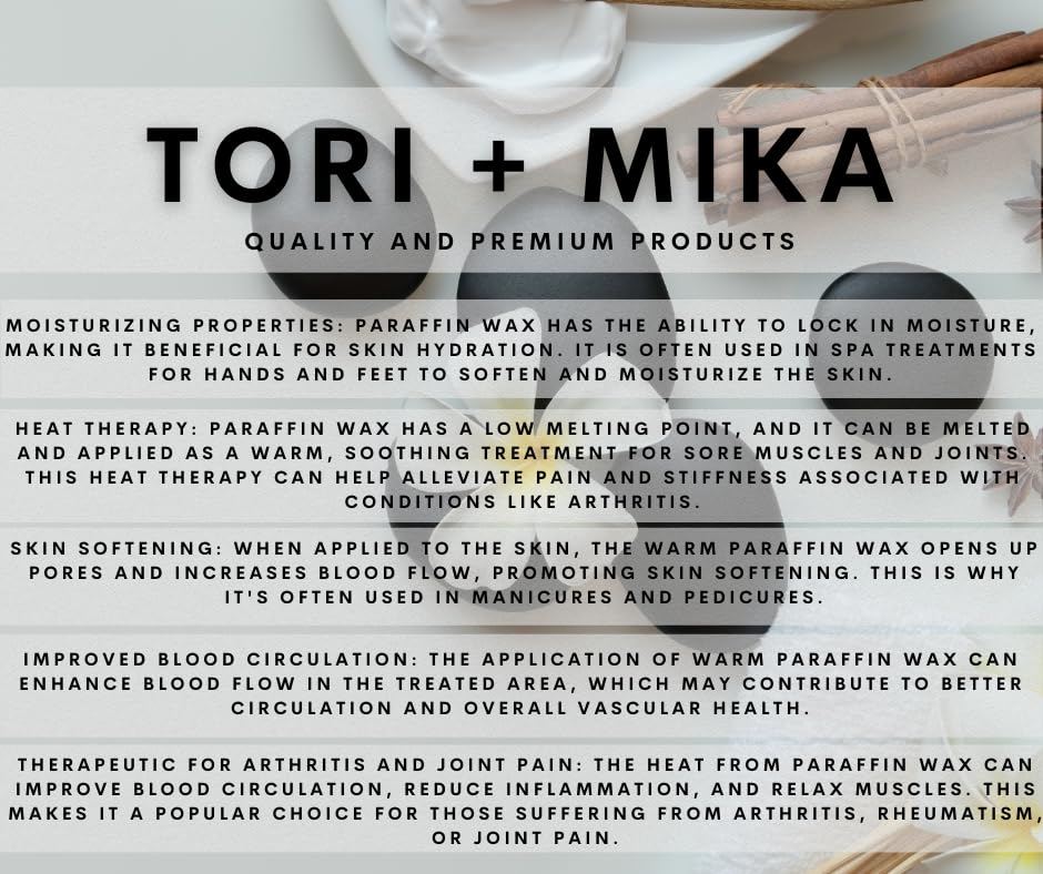 Tori Mika Paraffin Wax Refills, 6 lbs Scented Paraffin Wax Beads Blocks for Paraffin Bath, Paraffin Wax Machine Refills for Hand Feet Dry Skin, Help Stiff Muscles and Pain (Lavender, 6 lbs)