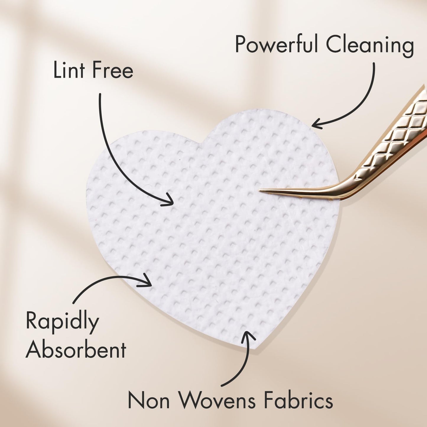 600 PCS Embagol Eyelash Extension Glue Wipes Lint Free Nail Wipes Non-Woven Fabric Lash Glue Wipes Nail Polish Remover Wipes for Lash Extension Supplies (White)