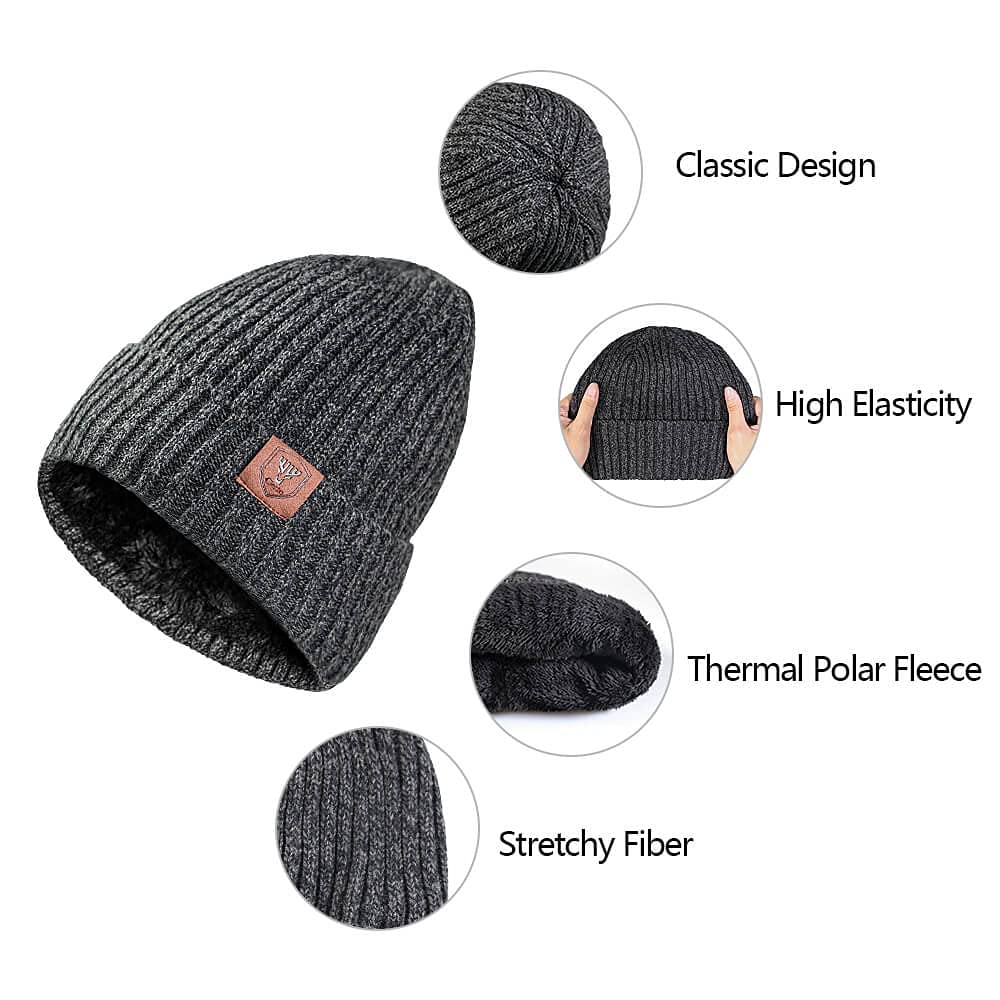 Cierto Winter Beanie for Men & Women | Cold Weather Polar Fleece Lining Knit Hat | Cuffed Stocking Cap Lined with Faux Wool