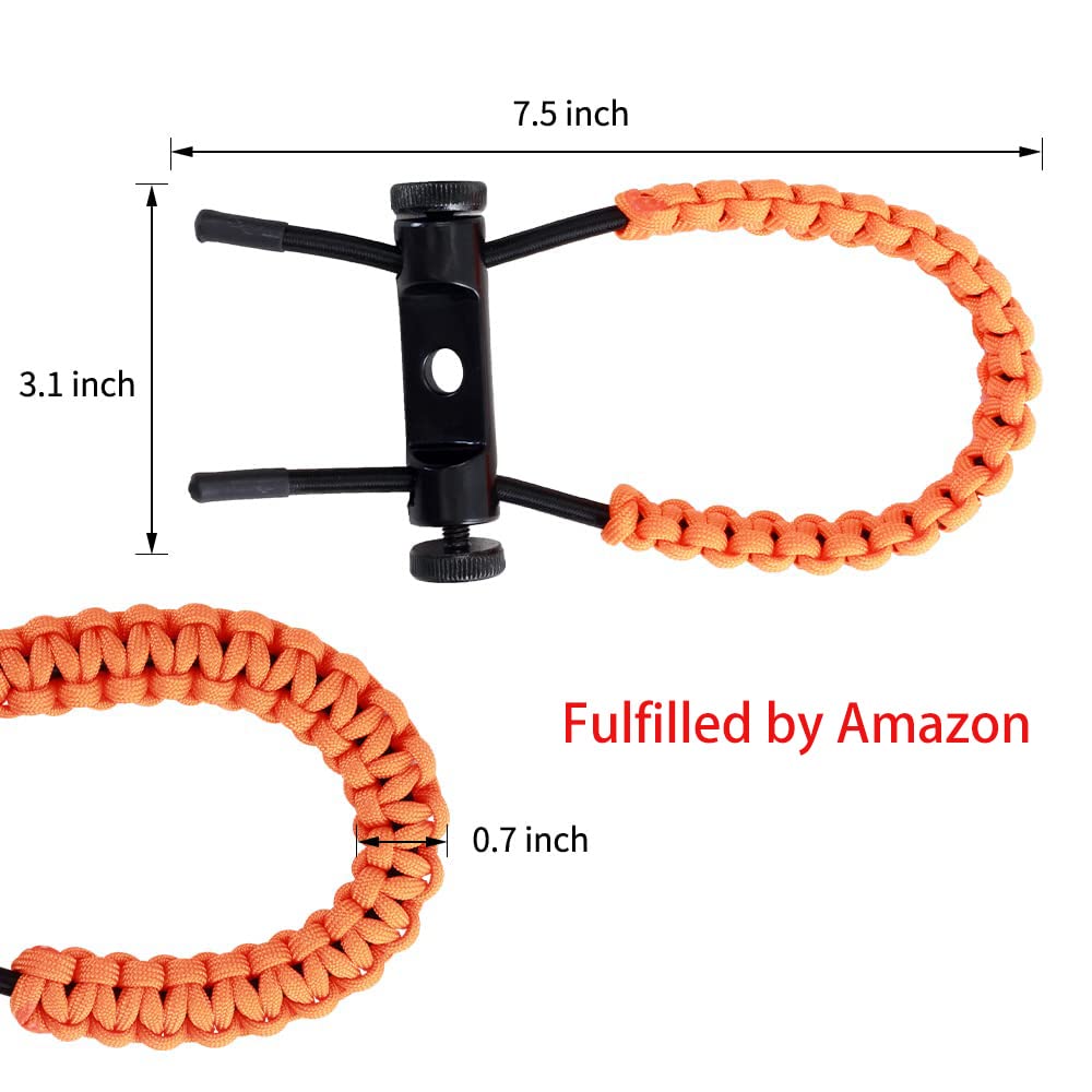 SOPOGER Archery Bow Wrist Sling Adjustable Hunting Wrist Strap Braided for Compound Bow Target Shooting Accessories (Orange)