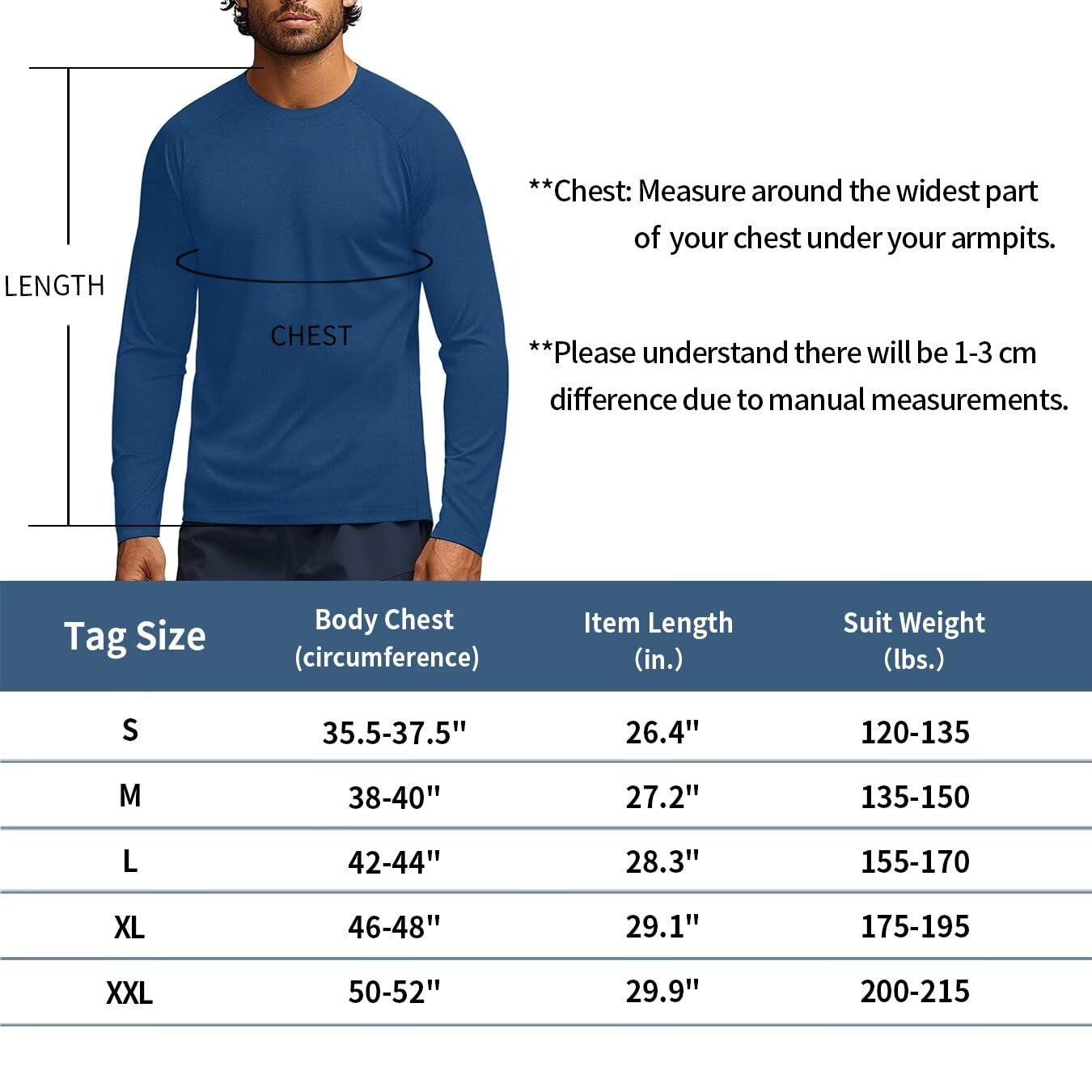 Mens Thermal Long Sleeve Running Shirt, Moisture Wicking Athletic Baselayer Top for Fall & Winter Sports(Navy,XL)