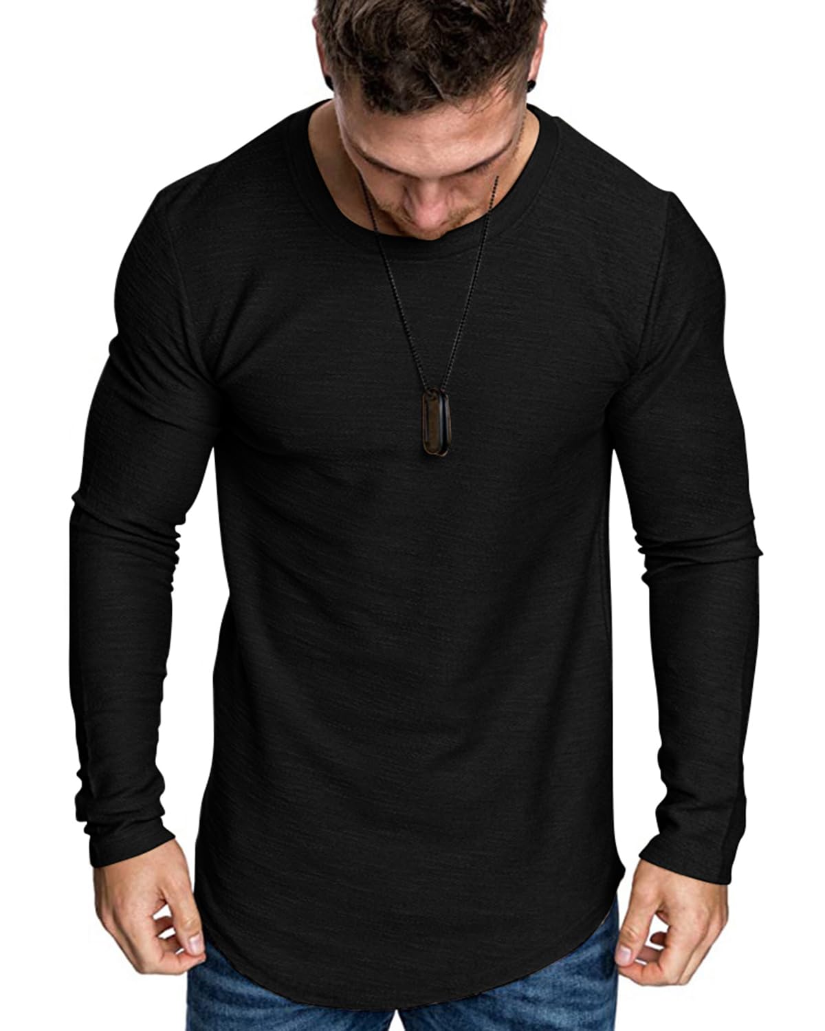 Uni Clau Casual Mens Sweatshirts Athletic Long Sleeve Workout Shirts Winter Shirts