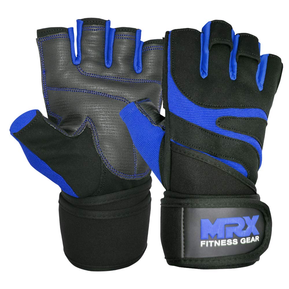 MRX Weightlifting Gloves for Men Workout Gloves Mens Wrist Support Lifting Gloves Male Gym Gloves | Workout Gym Accessories for Men Weight Lifting Fingerless Gym Exercise for Powerlifting