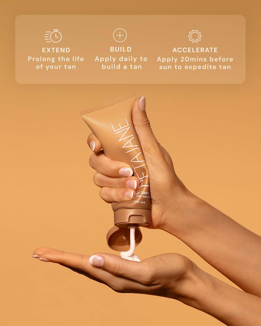 Peta Jane Travel Tanner, Self-Tan Lotion | Natural Sunless Tanning Lotion, Lightweight & Streak-Free Finish, Not Sticky, Lengthens Tan, 3.4oz - Best Self-Tanning Lotion for Flawless Glow