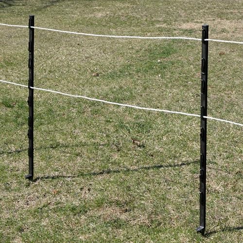 Zareba A-48B 4-Foot Step-in Electric Fence Posts - 50 Pack for Electric Fence System - Sturdy & Easy Installation, Black